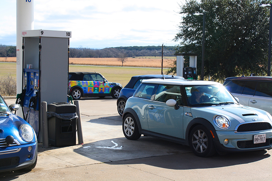 MINIs overran this Exxon station.